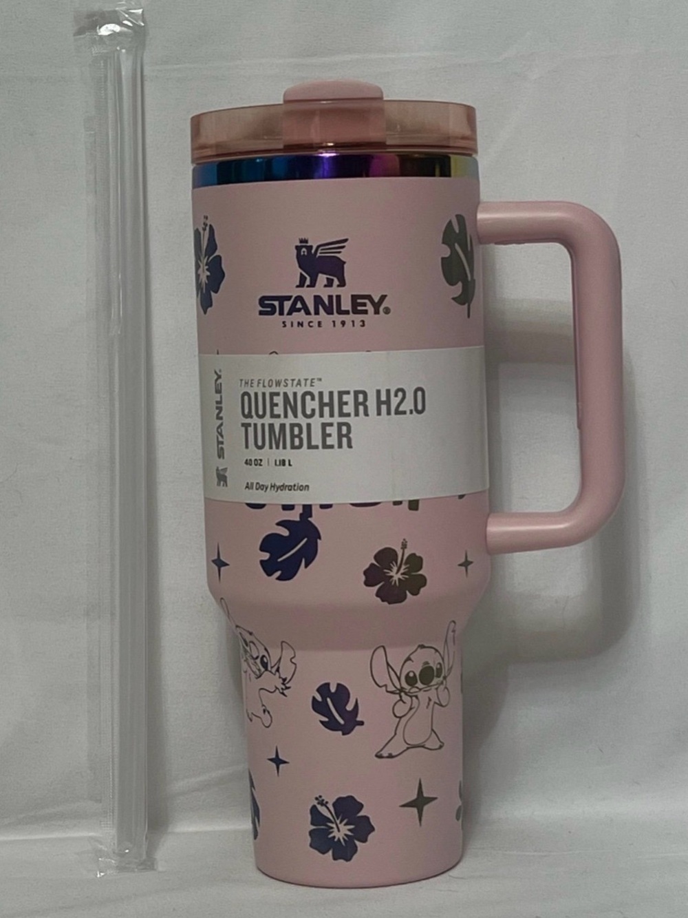 Stanley Pink Travel Tumbler with Stitch Motif 40 oz